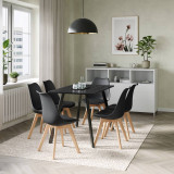 Modern Florence Dining Table and 6 Bergen Chairs Set
