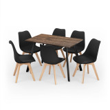 Modern Florence Dining Table and 6 Bergen Chairs Set