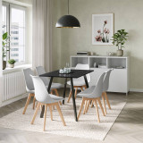 Modern Florence Dining Table and 6 Bergen Chairs Set