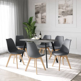 Modern Florence Dining Table and 6 Bergen Chairs Set