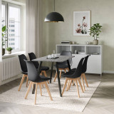 Modern Florence Dining Table and 6 Bergen Chairs Set