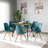 Modern Florence Dining Table and 6 Bergen Chairs Set