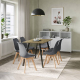 Modern Florence Dining Table and 6 Bergen Chairs Set