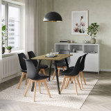 Modern Florence Dining Table and 6 Bergen Chairs Set