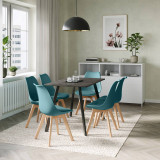 Modern Florence Dining Table and 6 Bergen Chairs Set