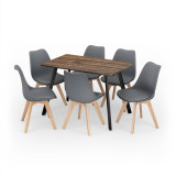 Modern Florence Dining Table and 6 Bergen Chairs Set