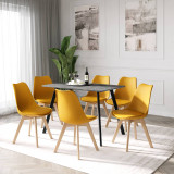 Modern Florence Dining Table and 6 Bergen Chairs Set