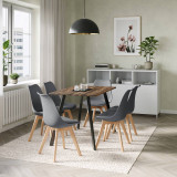 Modern Florence Dining Table and 6 Bergen Chairs Set