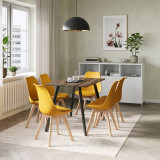 Modern Florence Dining Table and 6 Bergen Chairs Set