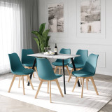 Modern Florence Dining Table and 6 Bergen Chairs Set