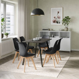 Modern Florence Dining Table and 6 Bergen Chairs Set