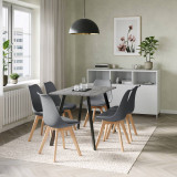 Modern Florence Dining Table and 6 Bergen Chairs Set