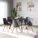 Modern Florence Dining Table and 6 Bergen Chairs Set