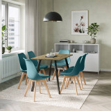 Modern Florence Dining Table and 6 Bergen Chairs Set