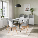 Modern Florence Dining Table and 6 Bergen Chairs Set