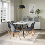 Modern Florence Dining Table and 6 Bergen Chairs Set