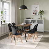 Modern Florence Dining Table and 6 Bergen Chairs Set