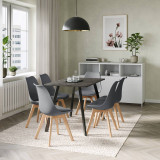 Modern Florence Dining Table and 6 Bergen Chairs Set