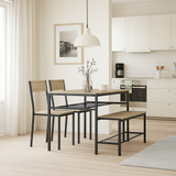 4 Pcs Dining Room Table with 2 Matching Chairs and Bench