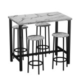 5pc Industrial Bar Table And Stools Set