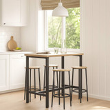 5pc Industrial Bar Table And Stools Set