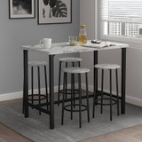 5pc Industrial Bar Table And Stools Set