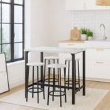 5pc Industrial Bar Table And Stools Set