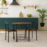 3 Pcs Dining Table and 2 Chairs Kitchen Furniture Set
