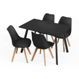 110cm Modern Florence Dining Table and 4 Bergen Chairs Set