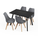 110cm Modern Florence Dining Table and 4 Bergen Chairs Set