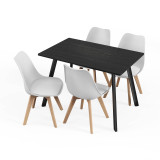 110cm Modern Florence Dining Table and 4 Bergen Chairs Set