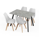 110cm Modern Florence Dining Table and 4 Bergen Chairs Set