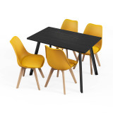 110cm Modern Florence Dining Table and 4 Bergen Chairs Set