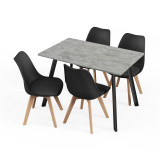 110cm Modern Florence Dining Table and 4 Bergen Chairs Set