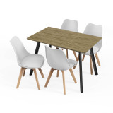 110cm Modern Florence Dining Table and 4 Bergen Chairs Set