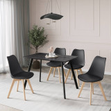110cm Modern Florence Dining Table and 4 Bergen Chairs Set