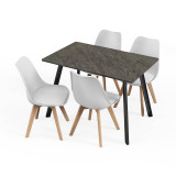 110cm Modern Florence Dining Table and 4 Bergen Chairs Set
