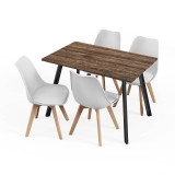 110cm Modern Florence Dining Table and 4 Bergen Chairs Set