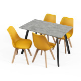 110cm Modern Florence Dining Table and 4 Bergen Chairs Set