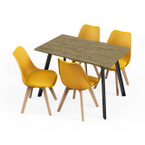 110cm Modern Florence Dining Table and 4 Bergen Chairs Set
