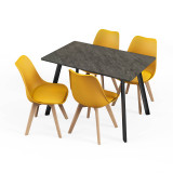 110cm Modern Florence Dining Table and 4 Bergen Chairs Set