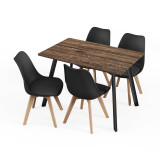 110cm Modern Florence Dining Table and 4 Bergen Chairs Set