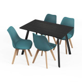 110cm Modern Florence Dining Table and 4 Bergen Chairs Set