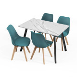 110cm Modern Florence Dining Table and 4 Bergen Chairs Set
