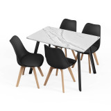 110cm Modern Florence Dining Table and 4 Bergen Chairs Set