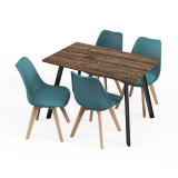 110cm Modern Florence Dining Table and 4 Bergen Chairs Set