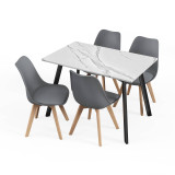 110cm Modern Florence Dining Table and 4 Bergen Chairs Set