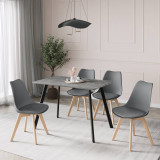 110cm Modern Florence Dining Table and 4 Bergen Chairs Set