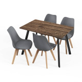 110cm Modern Florence Dining Table and 4 Bergen Chairs Set