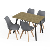 110cm Modern Florence Dining Table and 4 Bergen Chairs Set
